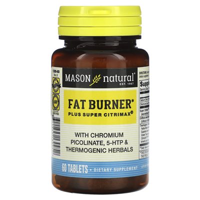 Mason Natural, Fat Burner Plus Super Citrimax, 60 Tabletten