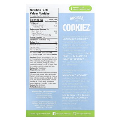 No Sugar Company, Cookiez, Schokoladenkekse mit Vanillecreme, 240 g