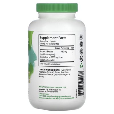 Organic, Maca, 750 mg, 180 vegetarian capsules