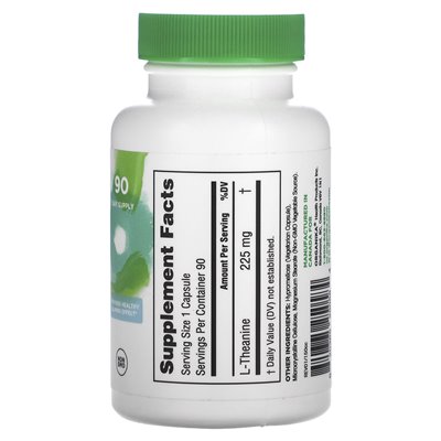 Organika, L-teanina, 225 mg, 90 kapsułek wegetariańskich