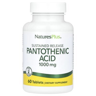 Naturesplus, kwas pantotenowy, 1000 mg, 60 tabletek Naturesplus, kwas pantotenowy, 1000 mg, 60 tabletek