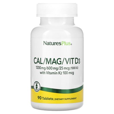 Naturesplus, Cal/Mag/Vit D3 with Vitamin K2, 90 Tablets