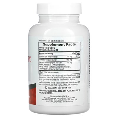Naturesplus, Ultra Cranberry, podtrzymywane, 1000 mg, 120 tabletek