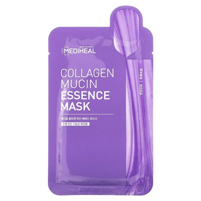 Mediheal, Collagen Mucin Essence Beauty Mask, Schönheitsmaske mit Collagen Mucin, 1 Blatt, 20 ml (0,68 fl. oz.)
