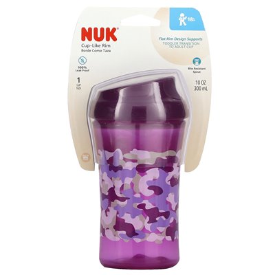 Nuk, obręcz przypominający kubek, ponad 18 miesięcy, fioletowy, 10 uncji (300 ml)