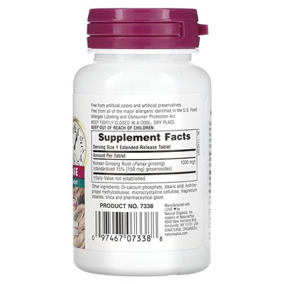 Naturesplus, Herbal Actives, Koreanischer Ginseng, Extended Edition, 1000 mg, 30 vegetarische Tabletten