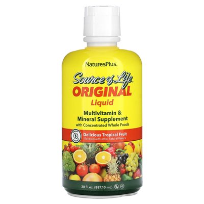 Naturesplus, Source of Life, Liquid Multivitamin and Mineral Supplement, Tropical Fruits, 30 fl oz (887.10 ml)