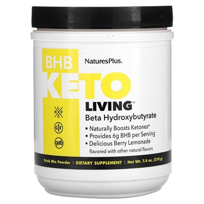 Naturesplus, BHB Keto Living, Berry Lemonade, 7,4 uncji (210 g)