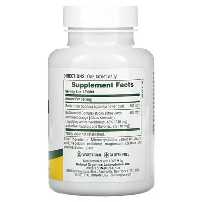 Naturesplus, biorutina, 1000 mg, 90 tabletek