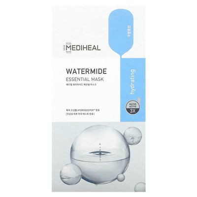 Mediheal, Watermide Essential Beauty Mask, 4 arkusze, 0,81 fl oz (24 ml)