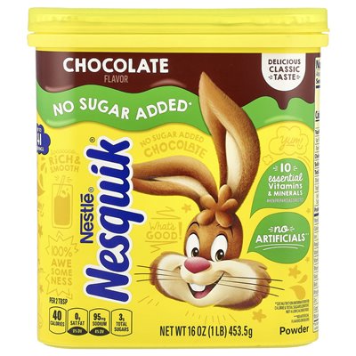 Nesquik, Nestle® Powder, Chocolate, Sugar Free, 16 oz (453.5 g)