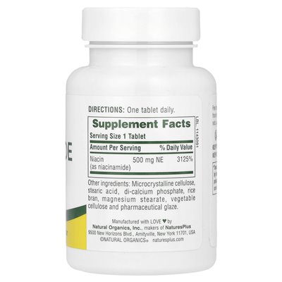 Naturesplus, niacynamid, 500 mg, 90 tabletek