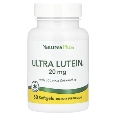 Naturesplus, Ultra lutein® z zeaksantyną, 20 mg, 60 miękkich