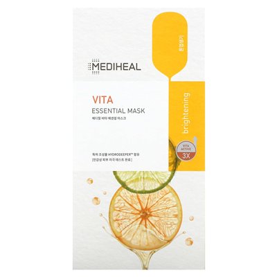 MediHeal, Vita, Essential Beauty Mask, 4 Blätter, 0,81 fl oz (24 ml)