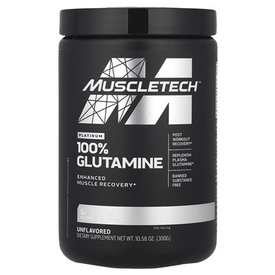 Muscletech, Platinum 100% glutamina, niezmienna, 10,58 uncji (300 g)