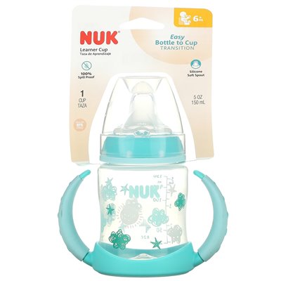 NUK, Kubeczek Naukowy, 6+ Miesięcy, Aqua, 5 uncji (150 ml) NUK, Kubeczek Naukowy, 6+ Miesięcy, Aqua, 5 uncji (150 ml)