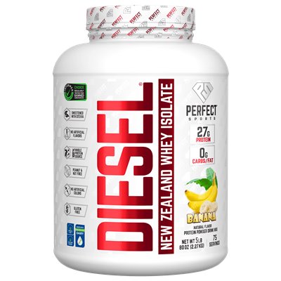 Perfect Sports, Diesel, Nowozelandzkiego Izolatu białka serwatkowego, Banan, 5 funtów (2.27 kg)