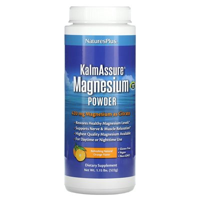 Naturesplus, Kalmassure, Magnesiumpulver, erfrischende natürliche Orange, 420 mg, 1,15 lbs (522 g)