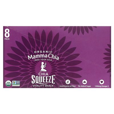 Mamma Chia, organic chia squeeze, vitality snack, Blackberry Bliss, 8 squeezes, 3.5 oz (99 g)