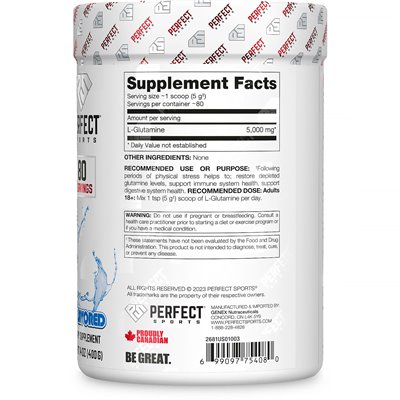 Perfect Sports, Core Series, Pure Glutamine, Unphhyspded, 14 uncji (400 g)