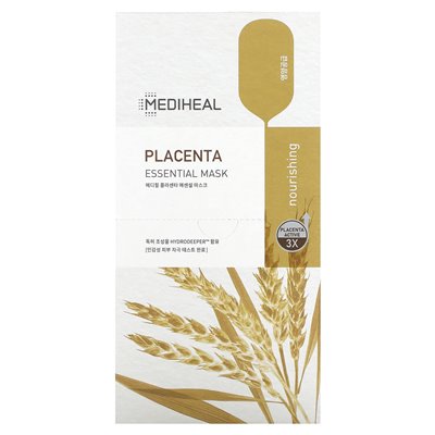 Mediheal, Placenta, Essential Beauty Mask, 10 Blätter, 0,81 fl oz (24 ml)