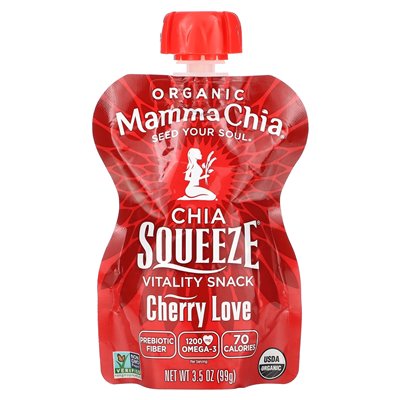 Mamma Chia, Bio-Chia-Quetschen, Vital-Snack, Cherry Love, 8 Quetschungen, 3,5 oz (99 g)
