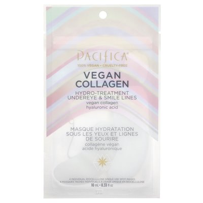 Pacifica, wegański kolagen, lewy hydro-traktowanie i linie Smile, 4 łatki, 0,33 fl oz (10 ml) Pacifica, wegański kolagen, lewy hydro-traktowanie i linie Smile, 4 łatki, 0,33 fl oz (10 ml)