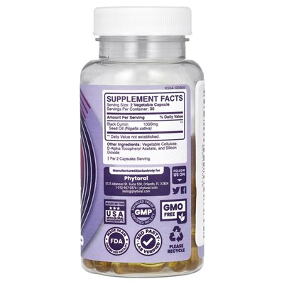 Fitoral, olej z nasion czarnych, 1000 mg, 60 kapsułek warzywnych (500 mg na kapsułkę)