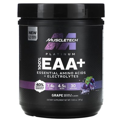 Muscletech, Platinum 100% EAA+, winogrona, 13,65 uncji (387 g)