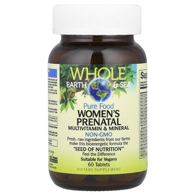 Naturalne czynniki, Whole Earth &amp Sea®, Prenatalna multiwitaminowa i mineralna kobiet, 60 tabletek