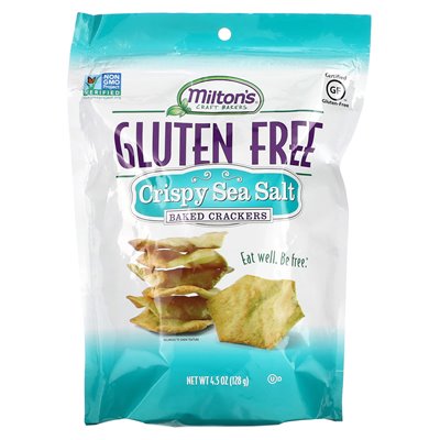 Milton's Craft Bakers, Gluten-Free Baked Crackers, Crunchy Sea Salt, 4.5 oz (128 g)