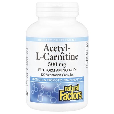 Czynniki naturalne, acetylo-l-karnityna, 500 mg, 120 kapsułek wegetariańskich