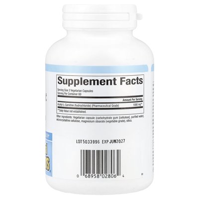 Czynniki naturalne, acetylo-l-karnityna, 500 mg, 120 kapsułek wegetariańskich