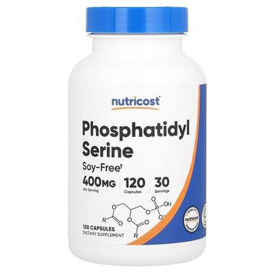 Nutricost, seryna fosfatydylowa, 400 mg, 120 kapsułek (100 mg na kapsułkę)