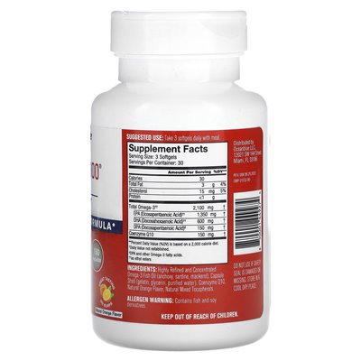 Oceanblue, Professional, Omega-3 2100 z COQ10, wysoką potrawą, naturalną pomarańczową, 90 softgels