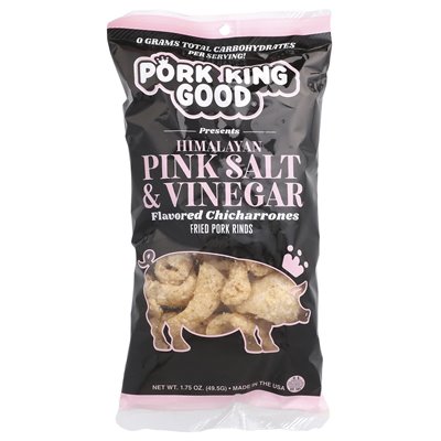 Król wieprzowy Good, aromatyzowane chicharrones, himalajska różowa sól i ocet, 1,75 uncji (49,5 g)