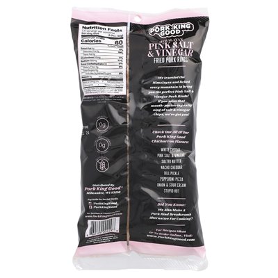 Król wieprzowy Good, aromatyzowane chicharrones, himalajska różowa sól i ocet, 1,75 uncji (49,5 g)