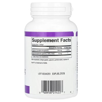 Czynniki naturalne, mieszana witamina E, 268 mg (400 IU), 180 miękkich