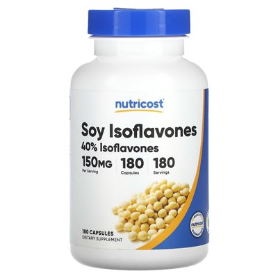 Nutricost, izoflawony sojowe, 150 mg, 180 kapsułek