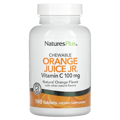 Naturesplus, sok pomarańczowy Jr do żucia witamina C, naturalna pomarańcza, 100 mg, 180 tabletek Naturesplus, sok pomarańczowy Jr do żucia witamina C, naturalna pomarańcza, 100 mg, 180 tabletek