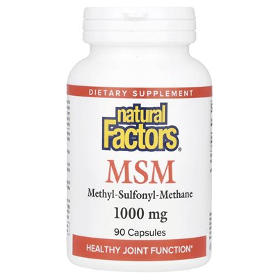 Czynniki naturalne, MSM, 1000 mg, 90 kapsułek