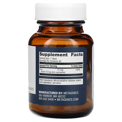 Metagenics, Zinlori 75, 60 Tabletten