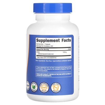 Nutricost, Dhea, 100 mg, 240 kapsułek