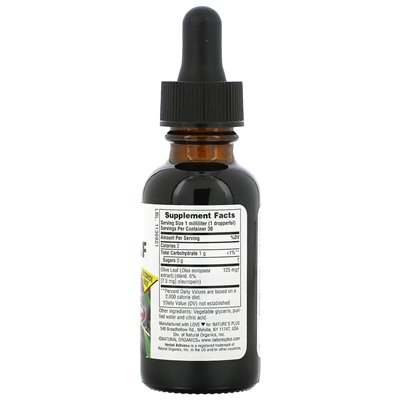 Naturesplus, Herbal Actives, Liść oliwek, wolny od alkoholu, 1 fl oz (30 ml)