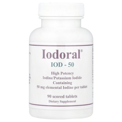 Optimox, Iodoral®, wysoka potencja, 50 mg, 90 zdobytych tabletek