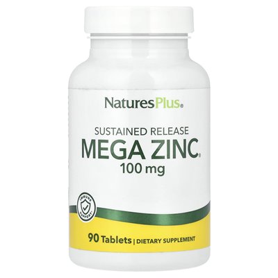Naturesplus, trwałe wydawanie Mega Zinc®, 100 mg, 90 tabletek