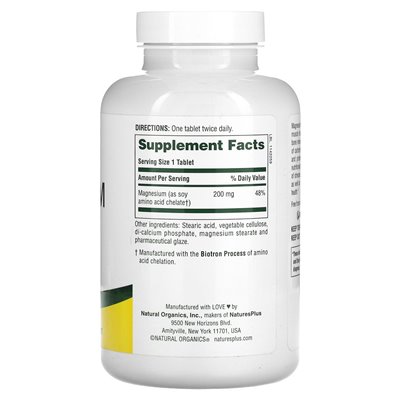 Naturesplus, Magnesium, 200 mg, 180 Tabletten