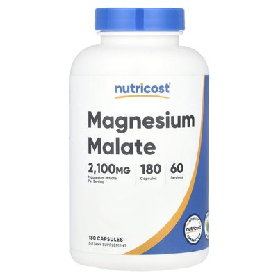 Nutricost, Magnez Malate, 2100 mg, 180 kapsułek (700 mg na kapsułkę)