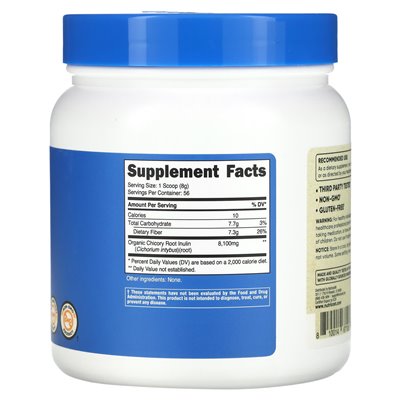 Nutricost, Bio-Inulinpulver, ungesalzen, 16 oz (454 g)