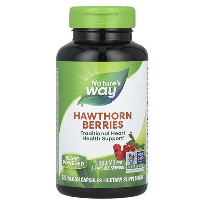 Nature's Way, Jagody głogu, 1530 mg, 180 wegańskich kapsułek (510 mg na kapsułkę)